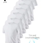 Round Neck T-Shirt 7-Piece White Ultra-Light Men's Quick-Drying Breathable Sweat-Absorbent Shirt Suitable for Fitness Gym and Ru